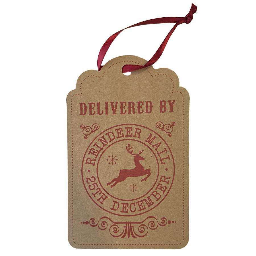 Delivered By Reindeer Mail Premium Gift Tag